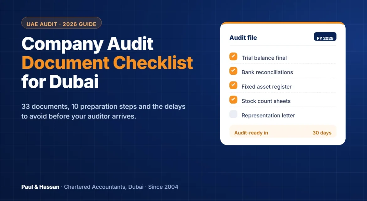 Company audit documents checklist Dubai for UAE businesses