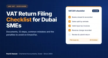 VAT return filing checklist UAE for small businesses in Dubai
