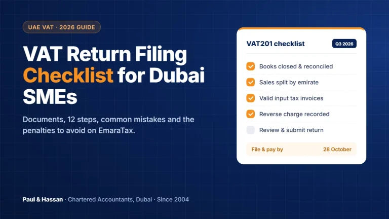 UAE VAT Return Filing Checklist for Small Businesses in Dubai
